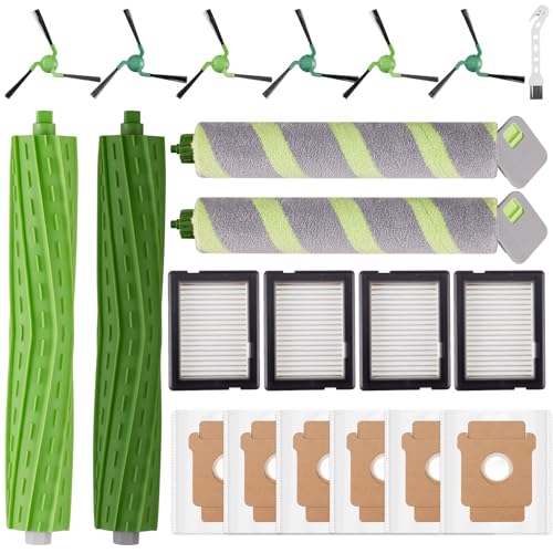 21 Pcs Replacement Parts for iRobot Roomba 705X Combo/Max 705 Combo/Max 706 Combo Robot Vacuum, Accessories Kit include 2 Main Brush, 6 Dust Bag, 4 Filter, 2 Roller Mop, 6 Side Brush, 1 Cleaning Tool - size: Max 705 Combo accessory