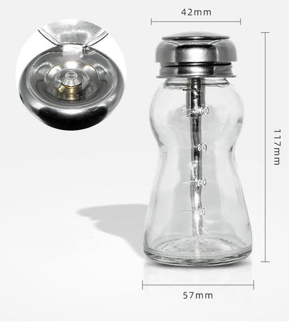 4 Oz/ 120ml Glass Push Down Pump Dispenser Bottle With Cap Push Down Glass Empty Pump Dispenser for Alcohol Makeup Clear Refillable Bottle Hand Pumping Press Container (120ml) - color: Clear - 120ml - Round - 1pcs