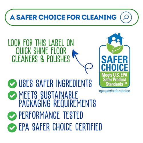 Quick Shine Spray Mop Kit with 3 Reusable Mop Pads & 1 Safer Choice Multi-Surface Floor Cleaner 16oz | Quick & Easy Cleaning | No Batteries Required | Refillable Cleaning Cartridge,White - size: Mop with 3 Refill Pads