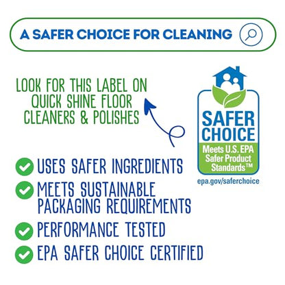 Quick Shine Spray Mop Kit with 3 Reusable Mop Pads & 1 Safer Choice Multi-Surface Floor Cleaner 16oz | Quick & Easy Cleaning | No Batteries Required | Refillable Cleaning Cartridge,White - size: Mop with 3 Refill Pads