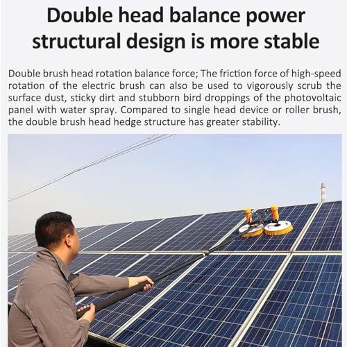 Solar Cleaning Brush,Telescopic Pole with Water Connection,with 5pcs Gloves,Low Water Consumption,for Cleaning Large Windows/High Walls/Signs/Roofs/Outdoor LED Screens 5.5m - color: 5.5m