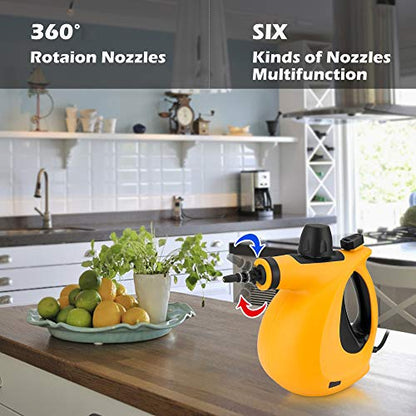 Handheld Steam Cleaner, Pressurized Multi-Surface Steam Cleaner with 11pcs Accessories, Chemical Free Multi-Purpose Steam Cleaners for Home Use, Steamer for Cleaning Floor, Tile, Windows, Couch, Grout