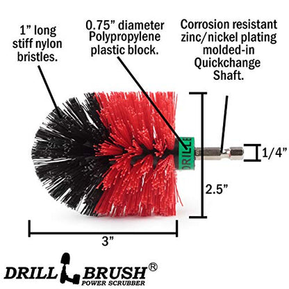 Outdoor Small Scrub Brush - Patio Cleaning Scrub Brush - Concrete Pools Cleaning Brush - Garden Statue Cleaning Tools - Monuments and Headstone Restoration Kit - Granite Cleaning Brush for Home Use - color: Red