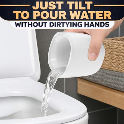 Toilet Brush and Holder Set - Silicone Toilet Bowl Brush with White Holder Base, Compact Bath Accessory for Small Spaces - Easy to Place and Simple to Store After Use, Plastic Bathroom Cleaning Tool - color: White