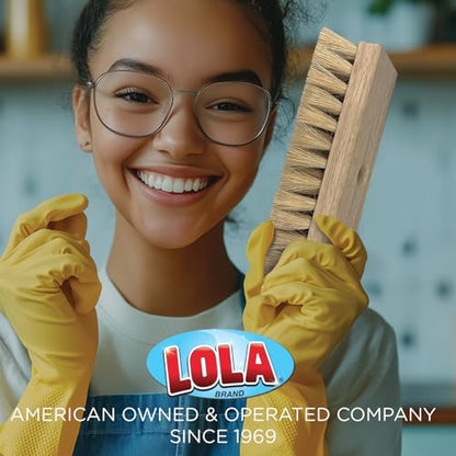 LOLA Deck Scrub Brush, 9" x 3.5" Head w/Tampico Bristles for Outdoor Cleaning, Removes Dirt & Grime from Patios, Decks, Grout, 1 Count - size: 1 Count, style: Tampico Deck Broom -Steel Handle