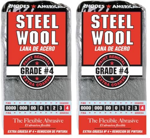 HOMAX Products 10121116 Number 4 Steel Wool Pad, 24-Pack - size: 12 Pads (Pack of 2), style: Extra Coarse Grade #4