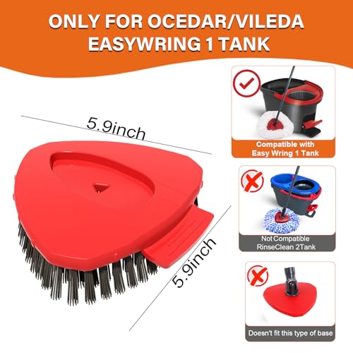 Fatmass Scrub Brush Mop Head Replacement Compatible with O Cedar EasyWring 1 Tank Spin Mop,New Upgrade Stiff Bristle Shower Brush Scrubbing Brush Cleaning Brush for Bathroom, Kitchen, Tub, Tile - size: Large (Black 1 Pack)