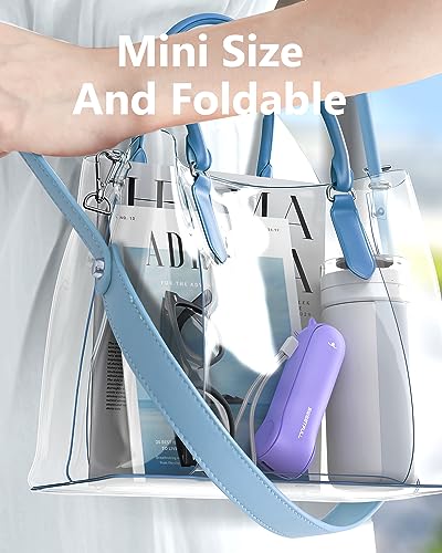 SWEETFULL Portable Misting Fan, Handheld Personal Mister, Rechargeable Mini Spray Water Mist, for Kids Women Travel, Outdoors, Hiking, Camping, Home Office (Purple) - color: purple