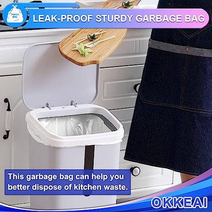 OKKEAI 3 Gallon Small Trash Bags 120 Counts White Garbage Bags Small Bathroom Trash Can Bags 10L Wastebasket Liners for Home Office Kitchen,White fit 10L -15 Can - style: White-10L-(120Bags)