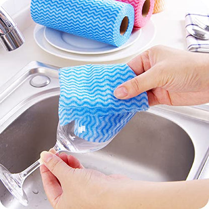 Disposable Dish Cloths Disposable Cleaning Towels 50 Pack Heavy Duty Reusable Disposable Kitchen Cleaning Cloths for Kitchen, Bathroom, Household Cleanings - color: Blue