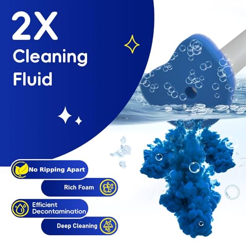Newlonis® Disposable Toilet Brush with 8 Refills, Wall-Mounted Toilet Bowl Cleaning Wand, Toilet Brush with Holder - color: 1+8 Refills