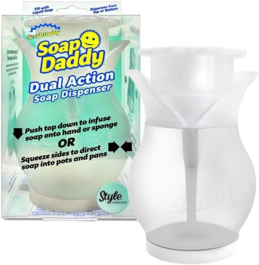 Soap Dispenser ~ Soap Daddy Dispenser for Kitchen, Refillable, BPA Free Plastic, White, 1 Count