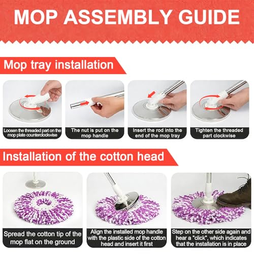 Extended Spin Mop Replacement Mop Handle, Upgraded 60-inch 360 Degrees Rotating Telescopic Replacement Mop Stick for Spin Mop Bucket Cleaning System Floor Cleaning (Plastic Disc, Green) - color: Green, style: Plastic Disc