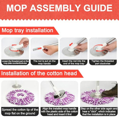 Extended Spin Mop Replacement Mop Handle, Upgraded 60-inch 360 Degrees Rotating Telescopic Replacement Mop Stick for Spin Mop Bucket Cleaning System Floor Cleaning (Plastic Disc, Green) - color: Green, style: Plastic Disc
