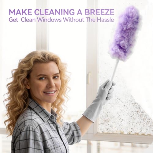 30 Count Duster Refills with 1 Handle, Heavy Duty Microfiber Feather Duster, Disposable Multi Surface Duster Kit, Household Cleaning Tool for Pet Hair, Home, Office, Blind, Furniture - color: 1 Short Handle + 30 Refills
