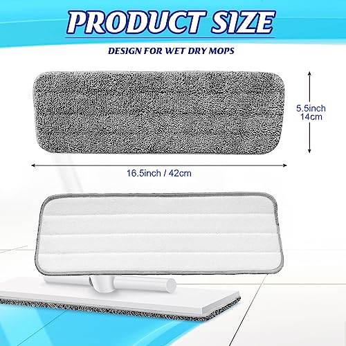 40 Pack Microfiber Cleaning Pads Machine Washable Replacement Head for Wet/Dry Mops Flat Reusable Household Replacement Mop Pad for Hardwood Floor Cleaning Scrubbing Fit Most Mops (Gray) - color: Gray