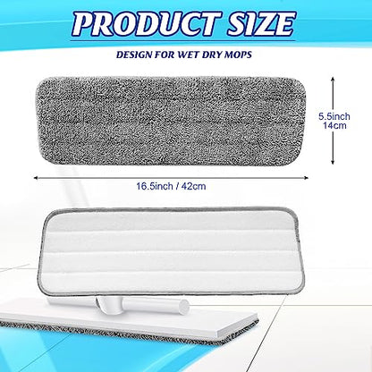 40 Pack Microfiber Cleaning Pads Machine Washable Replacement Head for Wet/Dry Mops Flat Reusable Household Replacement Mop Pad for Hardwood Floor Cleaning Scrubbing Fit Most Mops (Gray) - color: Gray