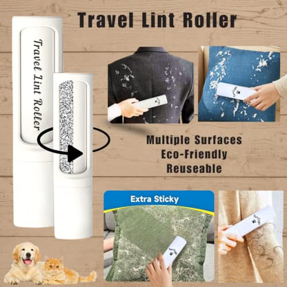 Pet Hair Remover Kit - Premium Pet Hair Removal Glove (2pk) - Self Cleaning Slicker Brush - Travel Lint Roller - Copper Carpet Rake for a Clean Home & Happy Pets!