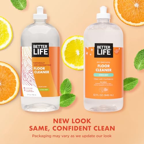 Better Life Floor Cleaner - Liquid Multipurpose Cleaner for Wood, Tile, Laminate, Vinyl, Bamboo - Hardwood Floor Cleaner for Mopping - Citrus Mint 32oz - size: 32 Fl Oz (Pack of 1)
