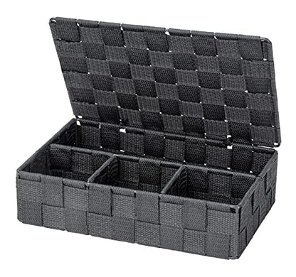 Wenko Adria Storage Basket, dark grey, 26 x 7 x 17 cm - color: Dark Grey