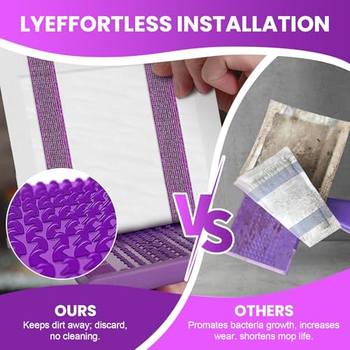 Pure Realm Wet Jet Refills Compatible with Swiffer Wet Pads Refills Hardwood Floor Cleaner Spray Mop Pad Refill, Bathroom Cleaning Supplies, Hardwood Floor Cleaner, Multi Surface，30 Count - color: Purple 30 Mop Pads