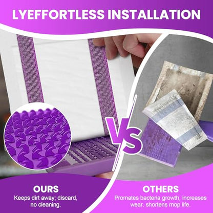 Pure Realm Wet Jet Refills Compatible with Swiffer Wet Pads Refills Hardwood Floor Cleaner Spray Mop Pad Refill, Bathroom Cleaning Supplies, Hardwood Floor Cleaner, Multi Surface，30 Count - color: Purple 30 Mop Pads