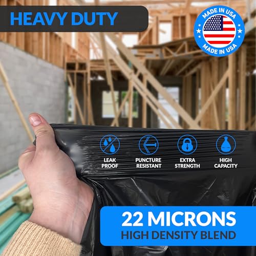 Reli. 95 Gallon Trash Bags Heavy Duty (15 Count) | Black | Twist Ties Included | Extra Tough, Leak-Proof Garbage Bags | Ideal for Large Clean Ups