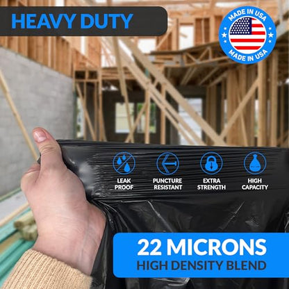 Reli. 95 Gallon Trash Bags Heavy Duty (15 Count) | Black | Twist Ties Included | Extra Tough, Leak-Proof Garbage Bags | Ideal for Large Clean Ups