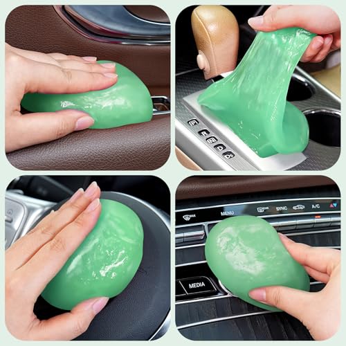 TeSabMi Car Cleaning Gel Car Cleaning Putty Car Putty Car Interior Cleaner Car Slime Car Detailing Kit Car Accessories Gifts for Men Women Stocking Stuffers Green - color: Green