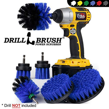 Pool Accessories - Cleaning Supplies - Drill Brush - 5 Piece Spin Brush Pool Cleaning Kit - Pool Supplies - Slide - Deck Brush - Hot Tub - Spa - Pond Liner - Pool Brush - Carpet Cleaner - color: Blue
