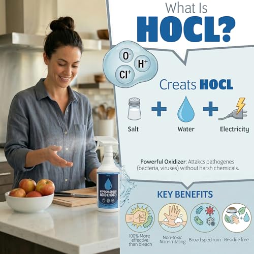 The Everywhere Cleaner Hypochlorous Acid Spray 500ppm (HOCL) - Multi-Surface Household Cleaner & Odor Neutralizer for Kitchen, Bathroom, Sealed Floors, No Fumes, No Residue - 1 Quart x 2 Pack - size: 32 Fl Oz (Pack of 2)