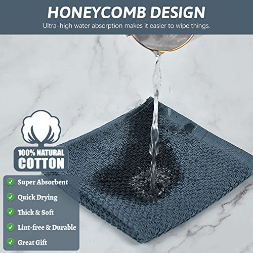Niallant 4PCS Cotton Terry Dish Rags, Quick Drying Dish Cloths, Kitchen Towels, Grey, 12x12in - color: Grey, size: 12 x 12 in - 4PCS