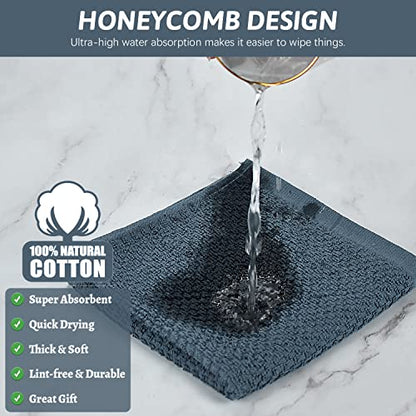 Niallant 4PCS Cotton Terry Dish Rags, Quick Drying Dish Cloths, Kitchen Towels, Grey, 12x12in - color: Grey, size: 12 x 12 in - 4PCS