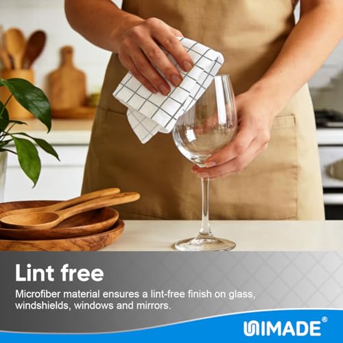 UNIMADE Microfiber Cleaning Cloths, 100 Sheets Reusable Kitchen Towels & Dish Cloths, Lint-Free Absorbent Cleaning Rags, Bulk Kitchen Cleaning Cloths for Household & Restaurant, 11" x 9", Grid Pattern - color: Brid Pattern