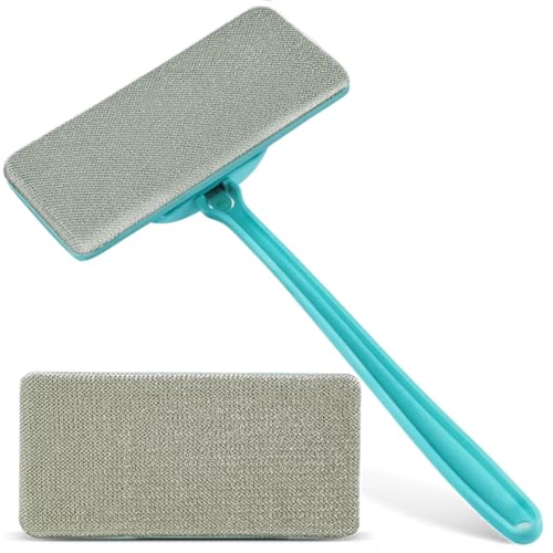 Professional Window Screen Cleaner- Large Brush Face for Door Mesh Cleaning- Detachable Mesh Screen Cleaning Tool- Wet and Dry Dual-Use (Two Brush Heads) - size: Two Brush Heads