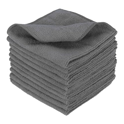 uxcell 10 Pcs Microfiber Cleaning Cloth, Kitchen Towels Reusable Microfiber Towels Highly Absorbent for Household Cleaning Supplies, Kitchen, Bathroom, Gray(Square), 11.8" X11.8 - color: Gray