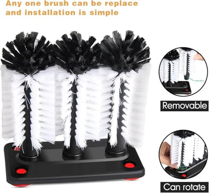 Glass Washer Brush Cleaner - 3 Brushes per Base