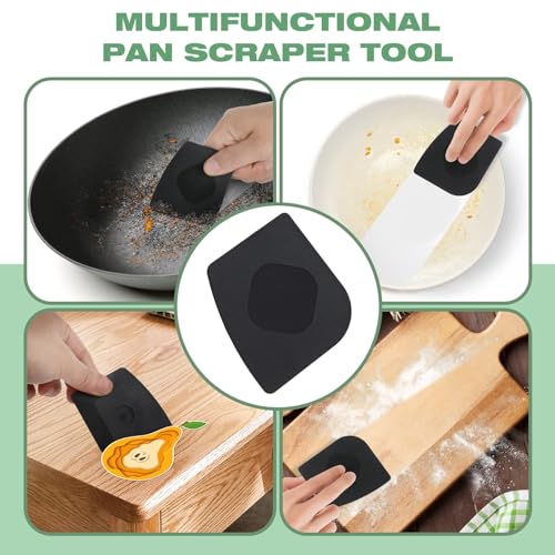 Cast Iron Scrubber | Dish Scrub Brush | 316 Cleaner Chainmail Scrubber for Cast Iron Pan Skillet Cleaner - Dish Scouring Pad Dishwasher Safe Cleaning Kit, Black 02 - color: Black