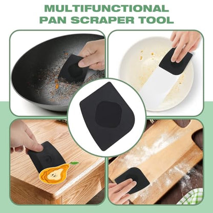 Cast Iron Scrubber | Dish Scrub Brush | 316 Cleaner Chainmail Scrubber for Cast Iron Pan Skillet Cleaner - Dish Scouring Pad Dishwasher Safe Cleaning Kit, Black 02 - color: Black