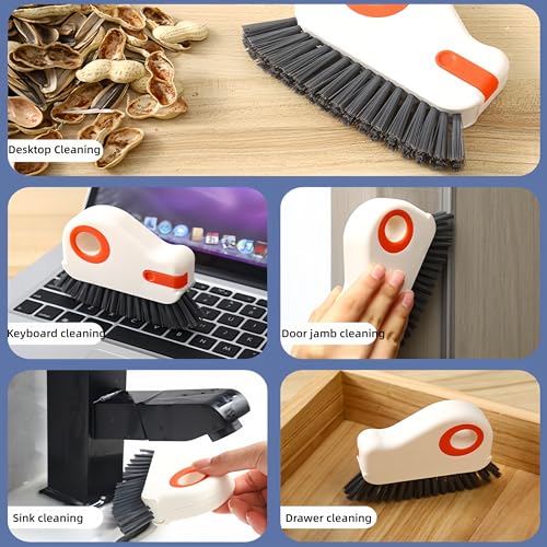 2 in 1 Groove Cleaning Brush,Window Track Cleaner, Effective Window Sill Cleaner Tool Perfect for Sliding Door Tracks and Glass Door Grooves for Home Bathroom Kitchen Use