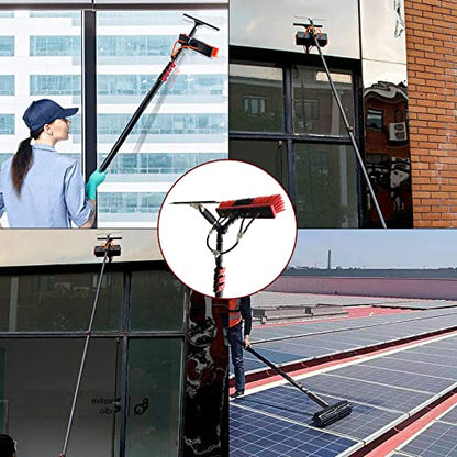 Water Fed Pole Kit, 12-39ft Adjustable Window Cleaning Pole with Squeegee, 180° Rotatable Brush Head Telescopic Cleaning Brush Outdoor Glass Solar Panel,39FT/12M - color: 10.8m, size: 39FT/12M