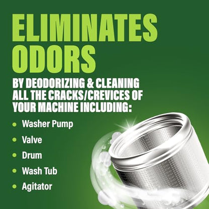 Green Gobbler Premium Washing Machine Cleaner & Deodorizer Tablets with Pipe, Drain & Hose Clean Technology | Front & Top Load Washers | 28 Count - size: 28 Count (Pack of 1)
