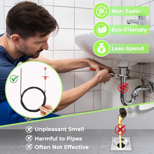 Drain Snake Auger with 4-Claw Grabber, Manual Sink Unclogger Tool, Flexible Cable for Kitchen, Bathroom Floor Drains & Pipes, Food & Hair Clog Remover (40 Inches) - style: 40 INCHES