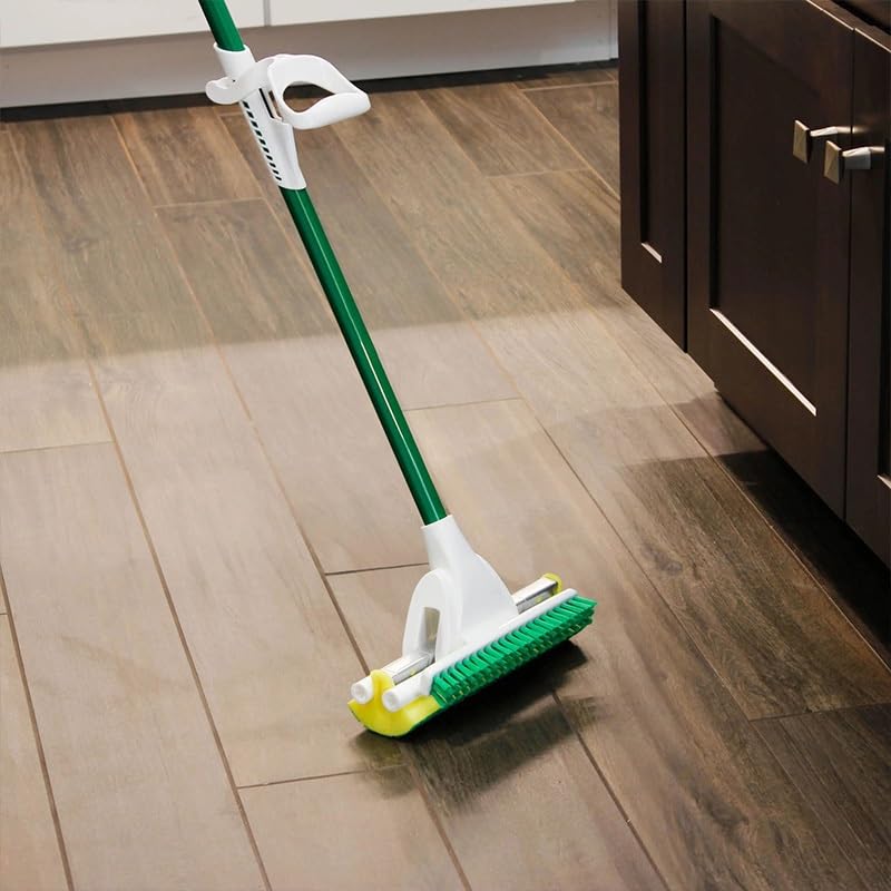 Nitty Gritty Sponge Mop with Built-in Scrub Brush | Kitchen & Bathroom Floor Cleaner | Absorbent Sponge Mop for Home Use