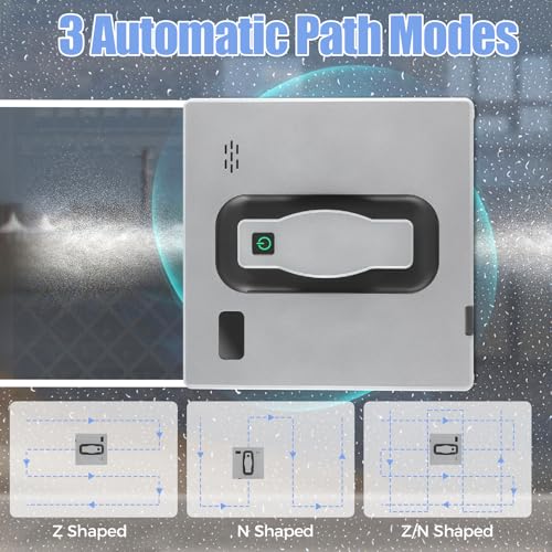 Window Cleaning Robot, Robot Window Cleaner with Intelligent Control/APP Control, Automatic Windows Vacuum Cleaner Glass Cleaner with 3 Cleaning Mode for Home Office, 50ml/1.69oz Water Tank Capacity