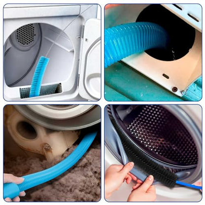 Dryer Vent Cleaner Kit,4 Pieces Dryer Lint Cleaner Vacuum Attachment & Brush Tool–Dryer Vent Cleaning Kit for Front Load,Dryer Lint Trap Cleaner with Hose,Dryer Vent Cleaner for Lint Removal (Black) - color: Black