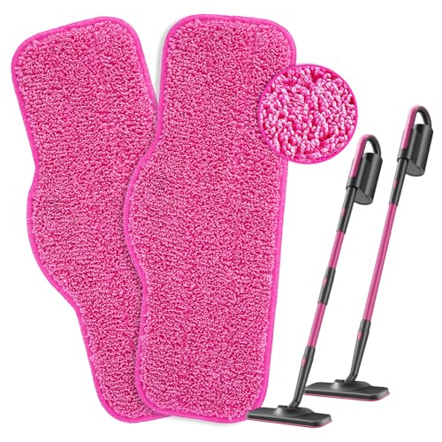 KEEPOW Microfiber Steam Mop Pads Compatible with Schenley Steam Mop 7 in 1, Washable and Reusable Mop Replacement Pads Steam Cleaner Attachments for Multi Surface Floor 2 Pack - color: Pink, 2 Pack