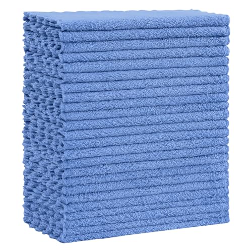 Kitinjoy 24 Pack Kitchen Cloths Dish Towels (7" x 9", Sky Blue), Super Soft and Absorbent Dish Cloths, Nonstick Oil Fast Drying Coral Velvet Microfiber Cleaning - color: Sky Blue, style: 7 x 9 inch- 24 Pack