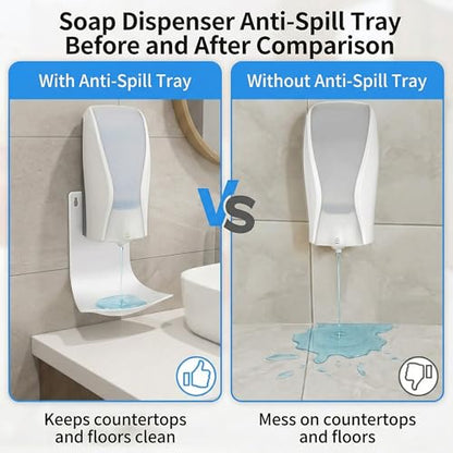 YARNOW 4PCS Dispenser Drip Tray - Wall Mounted Laundry Detergent Catcher - Cup Liquid Dispenser Holder for Kitchen Sink, Bathroom & Laundry Room Use - Easy Installation and Cleaning, White