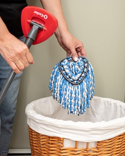 O-Cedar RinseClean Spin Mop & Bucket System + 2 Extra Mop Heads | Clean with Water | Removes 99% of Bacteria - color: Rinseclean Spin Mop & Bucket + 2 Extra Refills